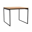 Mesa Quadrada MDF 80cm com Pés de Aço Carbono Preto Estilo Industrial 4 Lugares Ambientes Pequenos