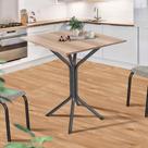 Mesa Quadrada para Cozinha Aço 4 Lugares 68cm Preto Carvalho Magnus Jm Móveis