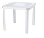 Mesa Quadrada Resistente Desmontável 80 cm Branca Plástica