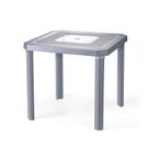 Mesa Quadrada Resistente Desmontável 80 cm Cinza Plástica