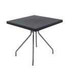 Mesa Quadrada Tramontina Zeta 79 cm em Polipropileno Grafite Pernas em Aço Carbono