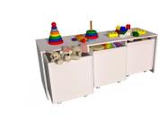 Mesa Rack Com Caixotes Baú Organizadores Analú 100 MDF