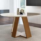 Mesa Redonda 4 Lugares Tampo com Vidro/Laca Grécia