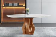 Mesa Redonda 6 Lugares Tampo Vidro/MDF para Sala de Jantar 135cm Nuance Yescasa