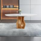 Mesa Redonda 6 Lugares Tampo Vidro/MDF para Sala de Jantar 135cm Nuance Yescasa