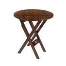 Mesa Redonda 70cm Dobrável em Madeira Maciça para Bar e Restaurante Imbuia - i9