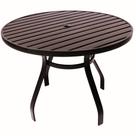 Mesa Redonda Alumínio Tampo 90cm Ripado Piscina Área Externa
