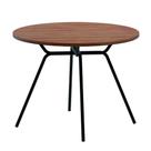 Mesa Redonda Carraro 1588 77x100cm Tubo Com Tampo De Madeira