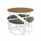 Mesa Redonda Com 4 Banquetas Kappesberg Li038 Canela branco