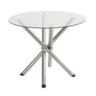 Mesa Redonda com Tampo de Vidro 4800 Transparente/Cromado