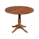 Mesa Redonda de Jantar 80cm S/ Borda Rústica em Madeira Maciça Madalena- Castanho