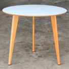 Mesa Redonda de Madeira Branca 90cm Ideal para Jantar, Varanda e Área Gourmet
