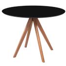 Mesa Redonda de madeira maciça Live Natural/Preto - L 80 cm x P 80 cm x Alt 77 cm