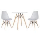 Mesa redonda Eames 70 cm + 2 cadeiras Eiffel DSW - Cinza claro
