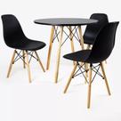 Mesa Redonda Eiffel Cozinha Sala Jantar 80cm E 3 Cadeiras Charles Eames