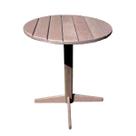 Mesa redonda em madeira plástica maciça marrom 100 reciclada 68 cm