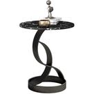 Mesa Redonda Lateral de Apoio Decorativa Estrutura de Metal Sala de Estar