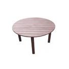 Mesa Redonda Madeira Plástica Maciça Marrom 73x120x120cm Resistente e Sustentável