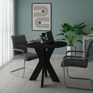 Mesa Redonda Retro Sun Preto - Design Sofisticado