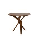 Mesa Redonda Santorini 90 cm Madeira Maciça Tampo Laminado Cinamomo Mel