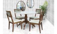 Mesa Redonda Tampo com Vidro Prime Wood 120cm