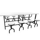 Mesa Refeitorio 8 Lugares 80X240x150 Banco Retratil Branco - Acimaq