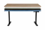 Mesa Regulável Elétrica 140x60 MDF 18mm Cor:PretoTampo:Amêndola Rústica
