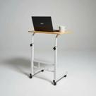 Mesa Regulável Notebook Home Office Rodinhas Portátil Marfim