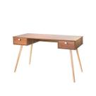 Mesa reta 120cm pé palito Mart Home MH11A 02 gavetas Amadeirado