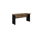 Mesa Reta 120x60 Com 2 Gavetas Nogal Para Escritório