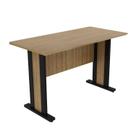 Mesa Reta de Escritório com 117cm Tampo de Office Amêndoa E Preto