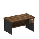 Mesa reta pé painel cor Nogal/Preto com gavetas 1,200,600,75 Maranello - 1342