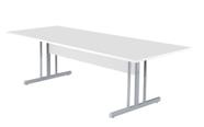 Mesa Retangular 2700mm Branco/cinza Mdf 15mm