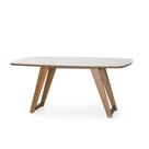 Mesa Retangular Herval Crystal, Off White e Amêndoa 170cm Mesa Retangular Herval Crystal, Off White e Amêndoa 170cm