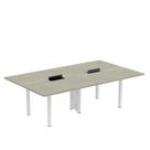 Mesa Reunião 320cm x 120cm MRCPB3212 Bege/Nogueira Casablanca/Cinza