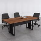 Mesa Reunião 6 Lugares com 1 Caixa de Tomadas Pé Quadro 200x90cm Yescasa Mesa Reunião 6 Lugares com 1 Caixa de Tomadas Pé Quadro 200x90cm Yescasa