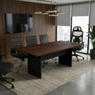 Mesa Reunião 8 Lugares 200cm x 100cm Retangular Executiva com Pé Painel para Escritório Corporativo F5 Office