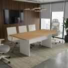 Mesa Reunião 8 Lugares 200cm x100cm Retangular Executiva com Pé Painel para Escritório Corporativo F5 Office