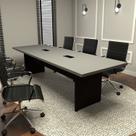 Mesa Reunião Escritório 8 Lugares 2,70m X 0,90m com 2 Caixas de Tomadas e Pés Painel Corporate F5 Mesa Reunião Escritório 8 Lugares 2,70m X 0,90m com 2 Caixas de Tomadas e Pés Painel Corporate F5