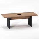 Mesa Reunião Power Box Pé Painel P25 Pandin 2,0 M Noce Naturale e Grafito
