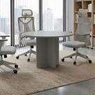 Mesa Reunião Redonda 110cm x 110cm 4 Lugares Pés Painel para Escritório F5 Office