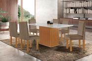 Mesa Riviera 160x90cm 6 Cadeiras Elisa LJ Móveis - Cinamomo