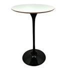 Mesa Saarinen Bistrô Fórmica Branca 70cm - Base Preta