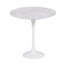 Mesa Saarinen Lateral Carrara 51cm - Base Branca