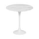 Mesa Saarinen Lateral Oval Espírito Santo 57x38cm - Base Branca