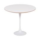 Mesa Saarinen Lateral Oval Fórmica Branca 57x38cm - Base Branca