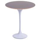 Mesa Saarinen Lateral Oval Fórmica Preta 57x38cm - Base Branca