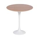 Mesa Saarinen Lateral Oval Imbuia 57x38cm - Base Branca