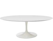 Mesa Saarinen Oval 235x122 cm Madeira Base Branca