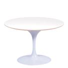 Mesa Saarinen Oval Fórmica Branca 160x90cm - Base Branca